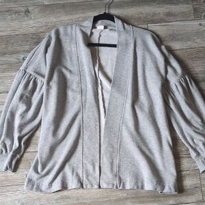 GAP Light Gray Open-Front Cardigan with Balloon Sleeves S
